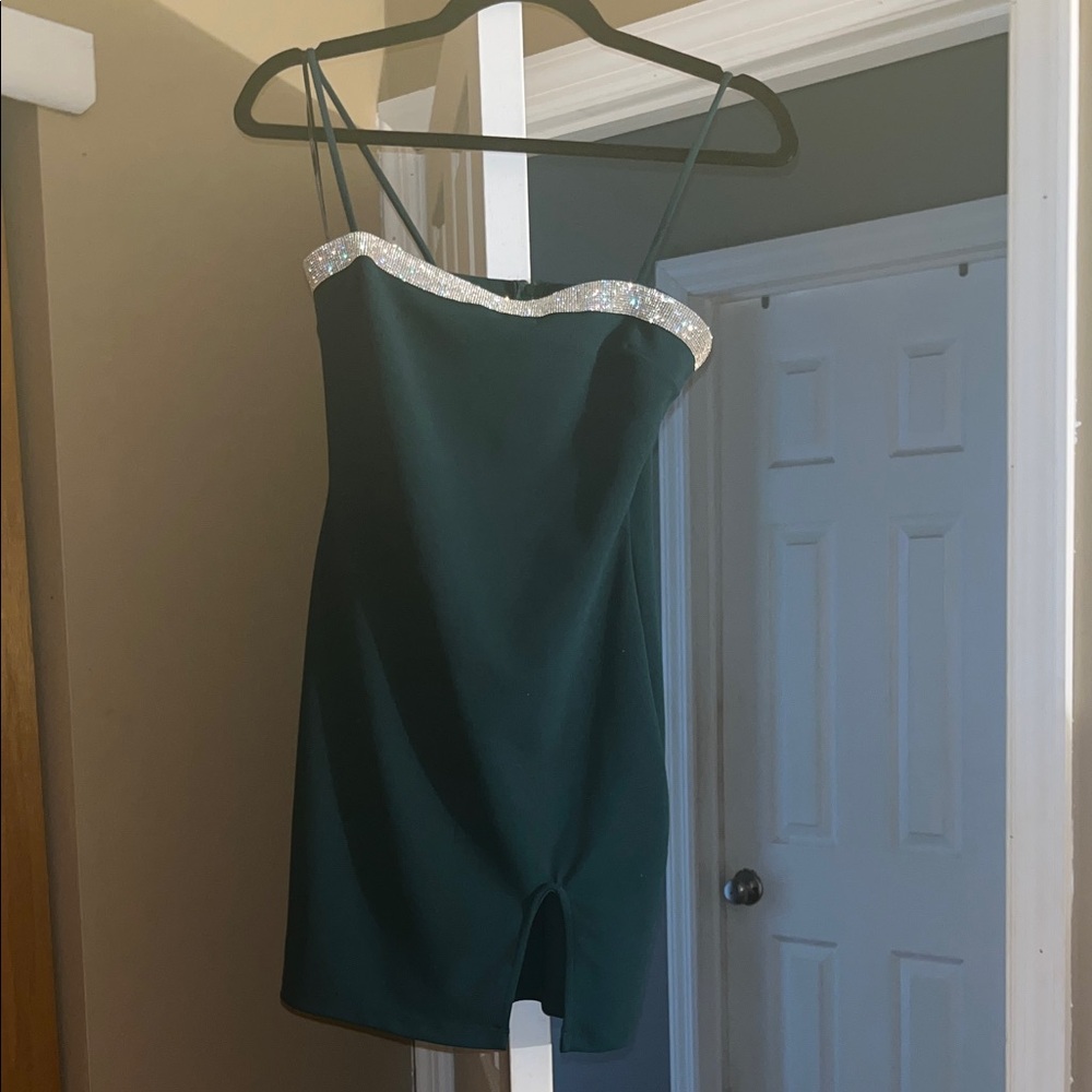 Lovely Day Teal Dress with Silver Details